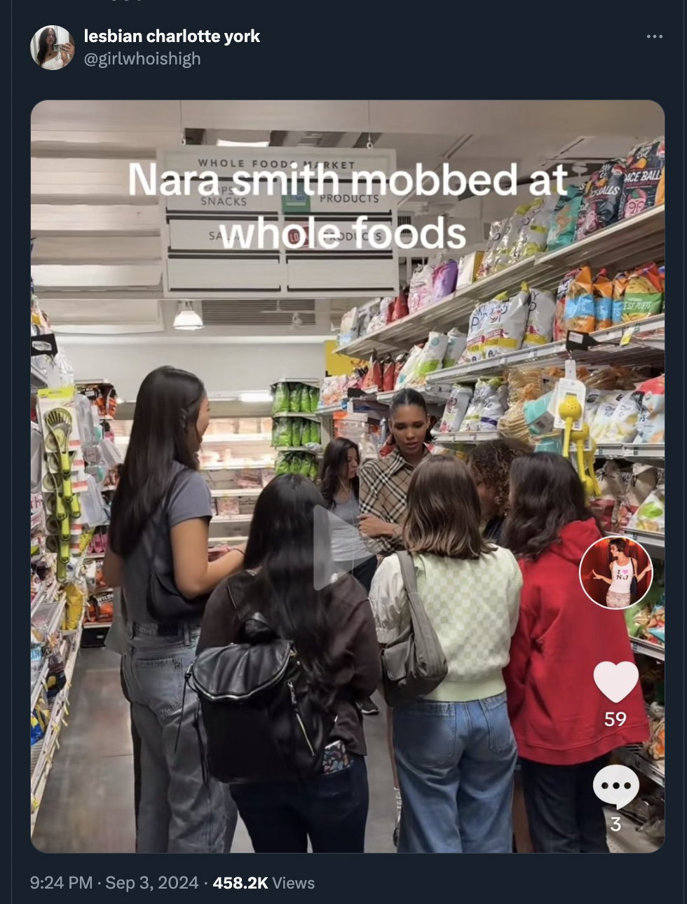 girl - lesbian charlotte york Whole Nara smith mobbed at whole foods Views 59